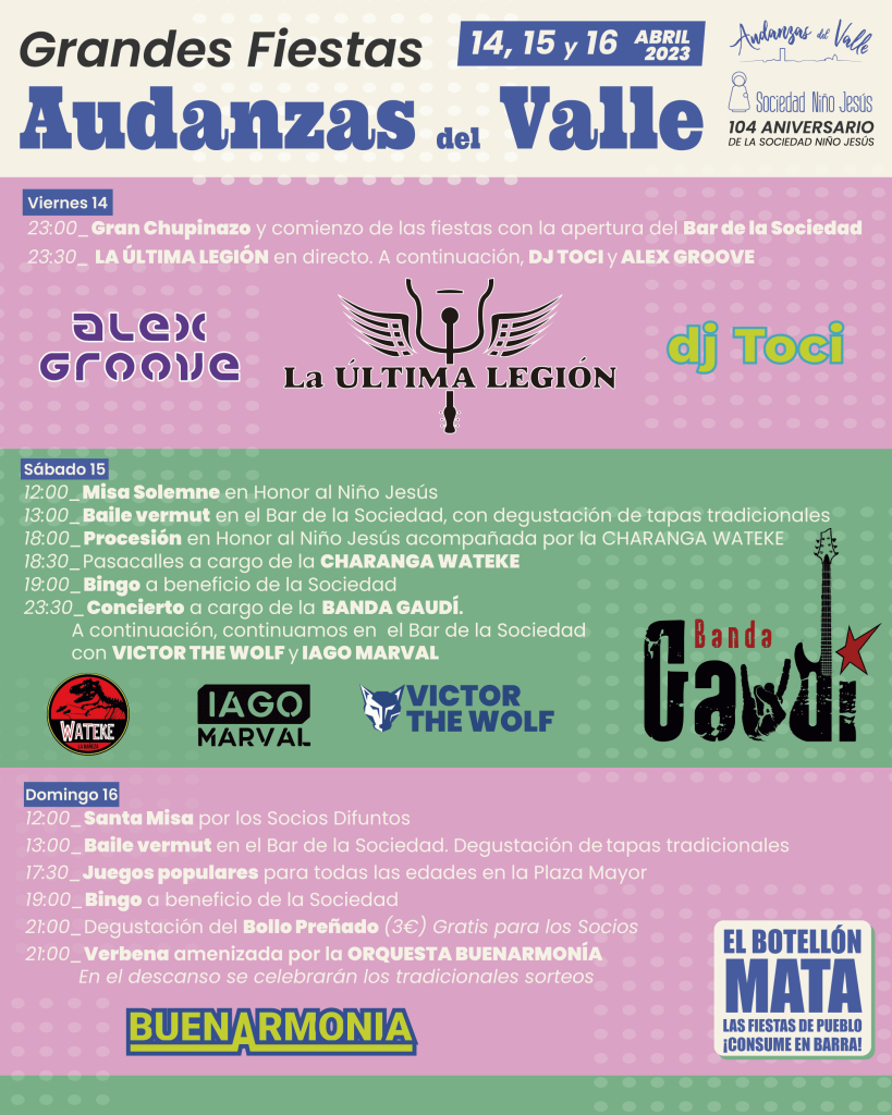 Cartel-Fiestas-Audanzas 2023 banda gaudi Cartel-Fiestas-Audanzas 2023 banda gaudi