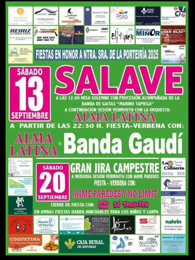 Lee más sobre el artículo PROGRAMA DE FIESTAS SALAVE (Asturias) 2025