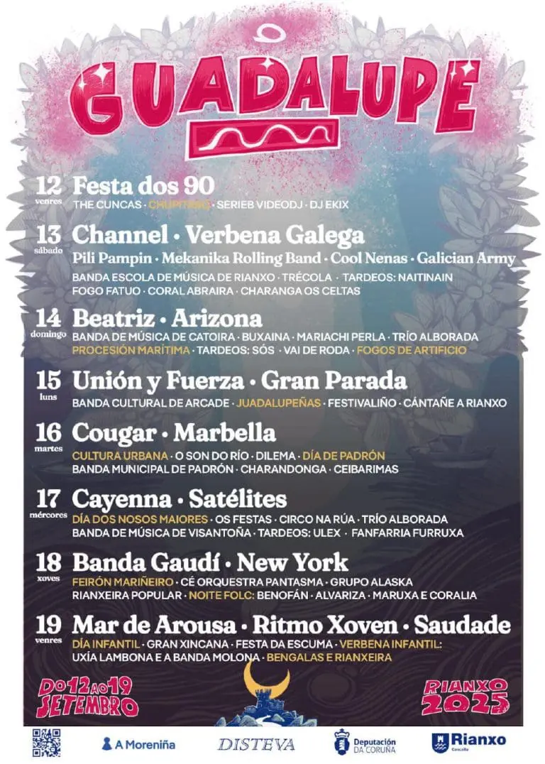 Lee más sobre el artículo PROGRAMA DE FIESTAS DE LA GUADALUPE EN RIANXO 2025