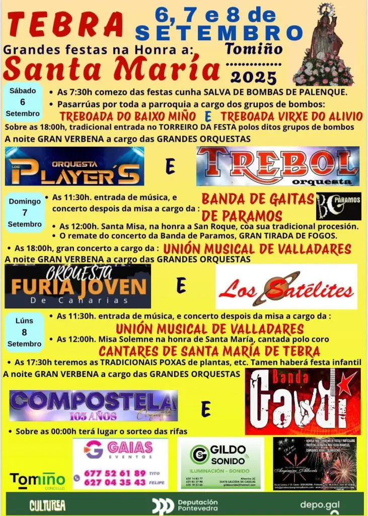 Lee más sobre el artículo programa de Fiestas de Santa María de Tebra 2025 (Tomiño, Pontevedra)