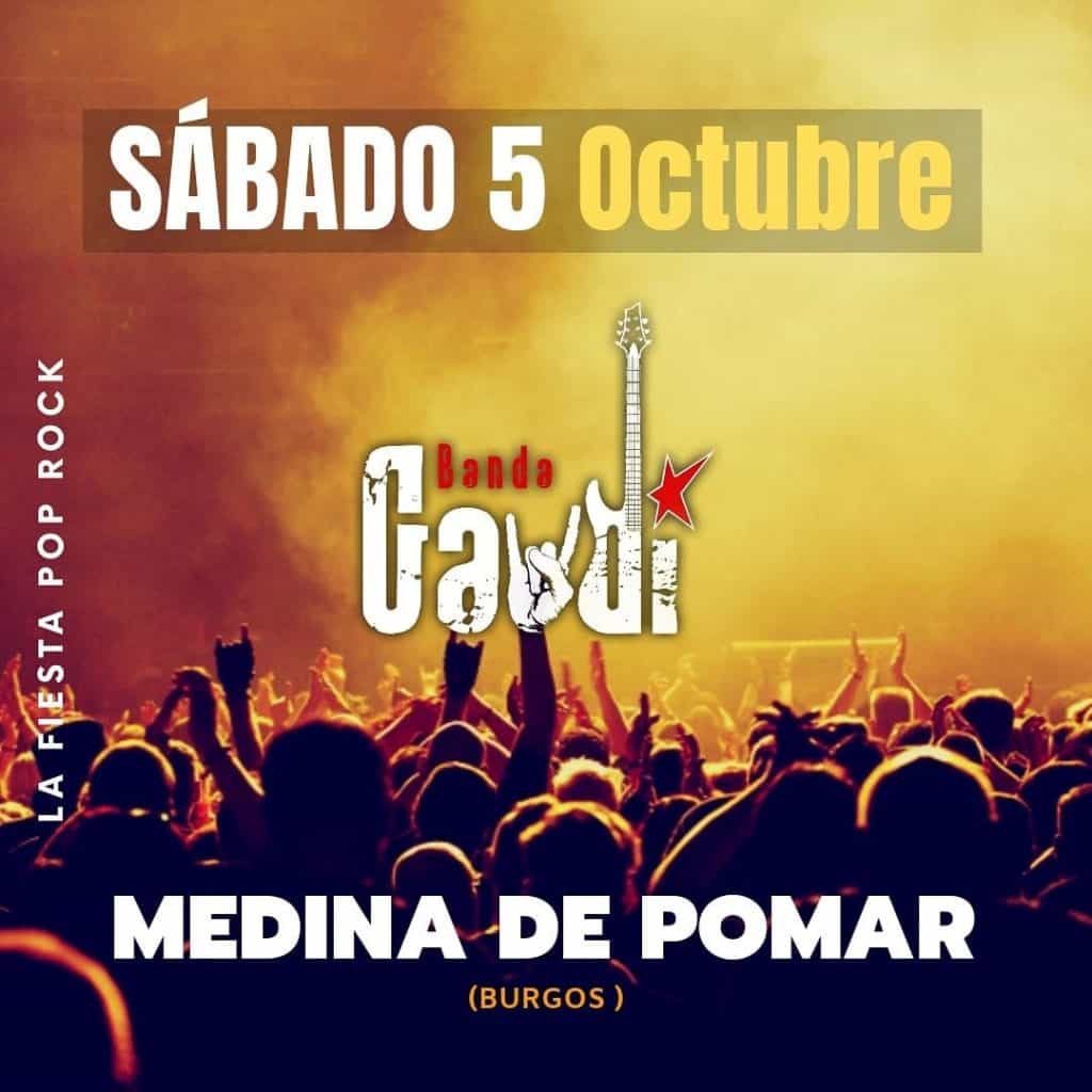 Lee más sobre el artículo FIESTAS EN MEDINA DE POMAR (Burgos) Del 4 al 8, y del 11 al 13 de Octubre. SÁBADO 5 LA NOCHE POP-ROCK