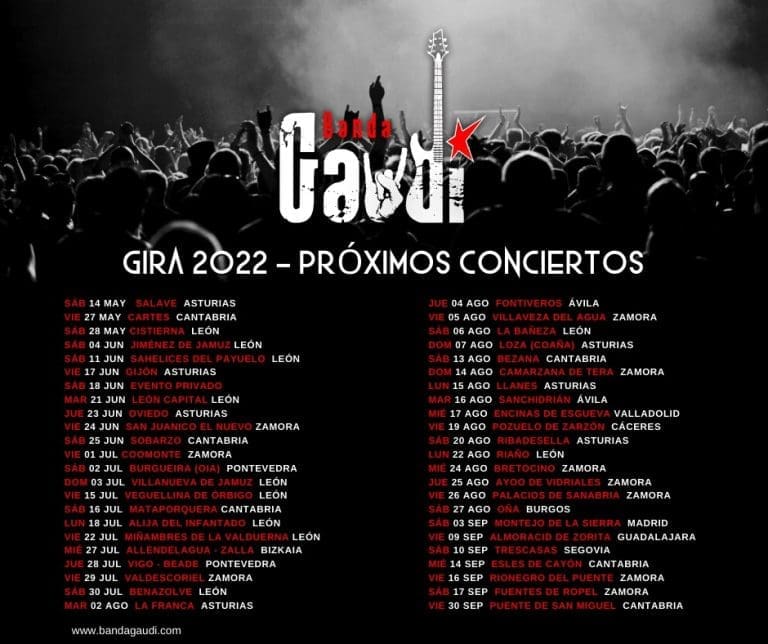 Fechas Banda Gaudí Mayo 2022