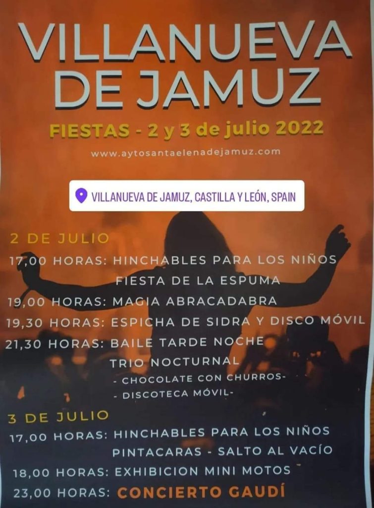 programa de fiestas Villanueva de Jamuz 2022