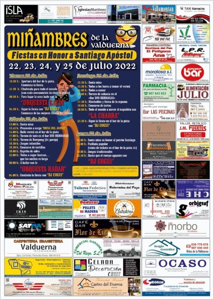 En este momento estás viendo PROGRAMA DE FIESTAS DE MIÑAMBRES DE LA VALDUERNA 2022, DEL 22 AL 25 DE JULIO