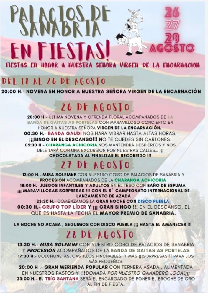 Programa de fiestas de Palacios de Sanabria 2022