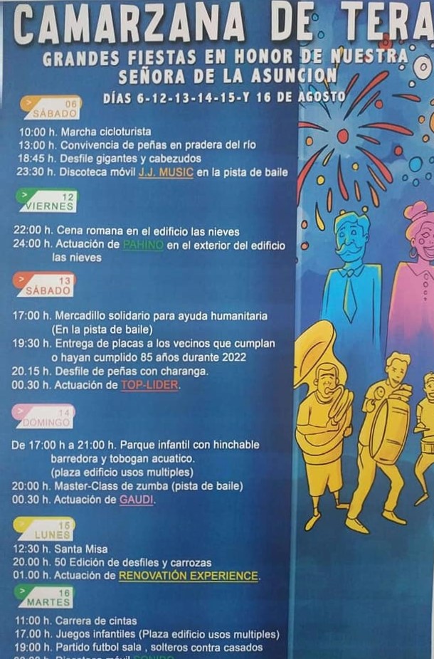 programa de fiestas de Camarzana de Tera 2022