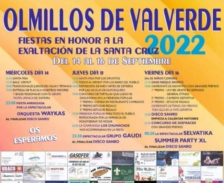 Programa de fiestas de Olmillos 2022