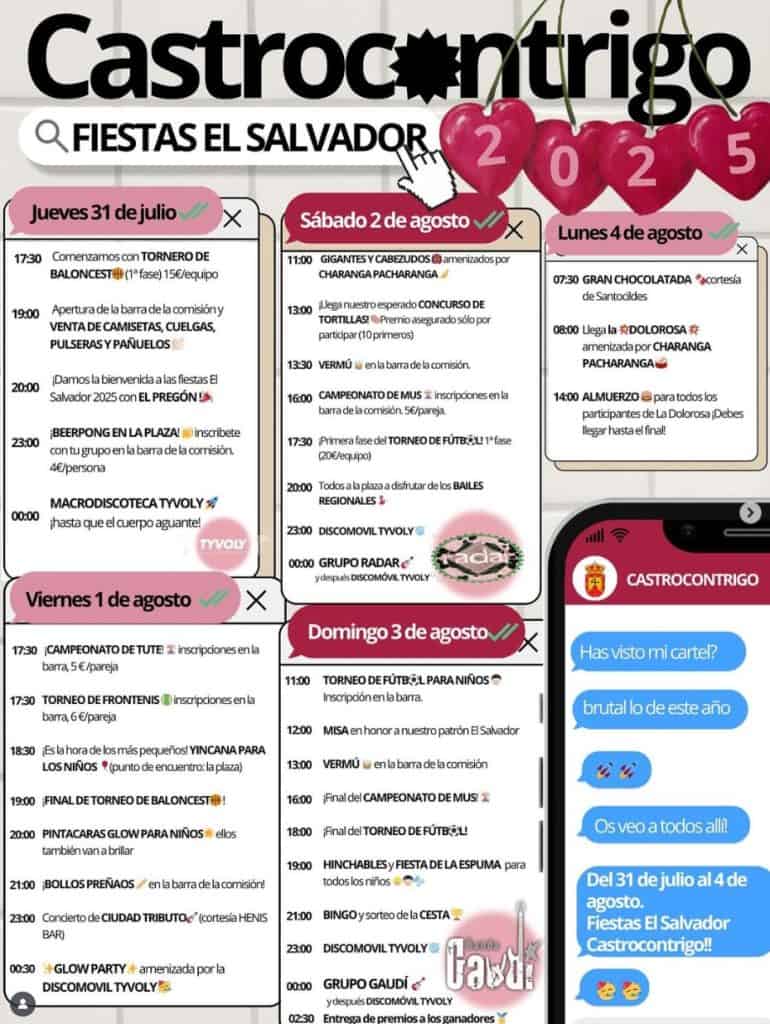 Lee más sobre el artículo Programa de fiestas de Castrocontrigo 2025