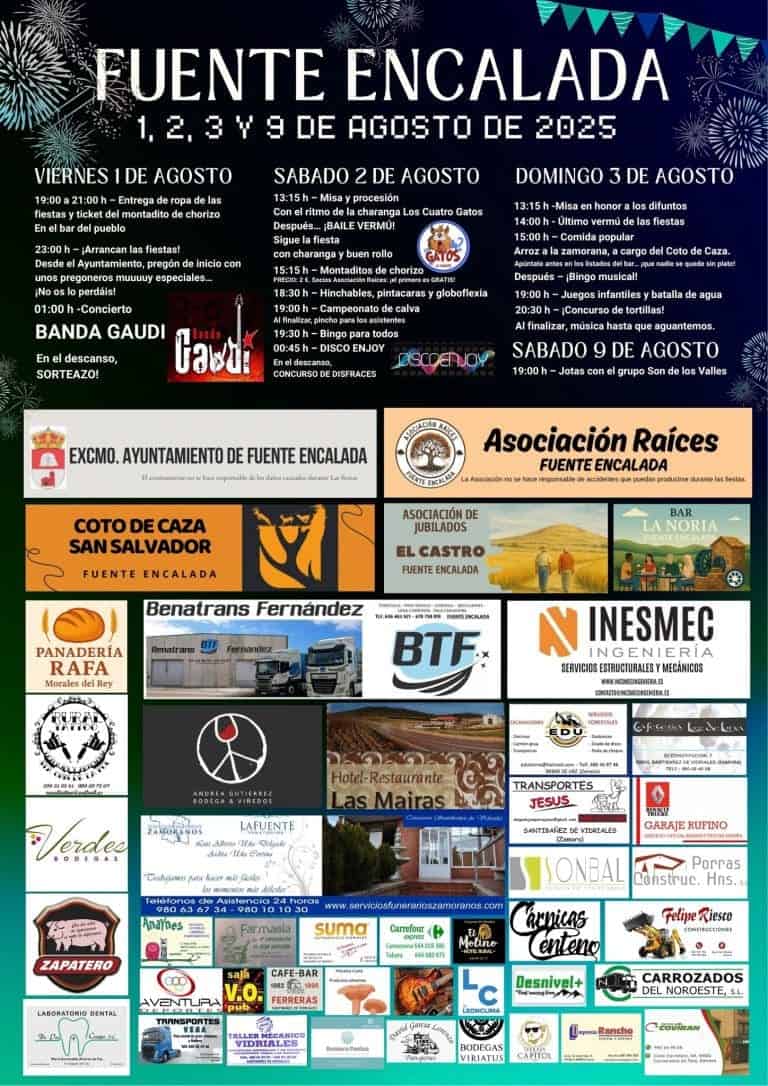 🎉 Programa de las Fiestas de Fuente Encalada – Agosto 2025