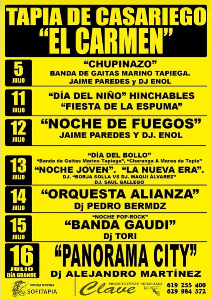 programa de Fiestas Tapia de Casariego 2025