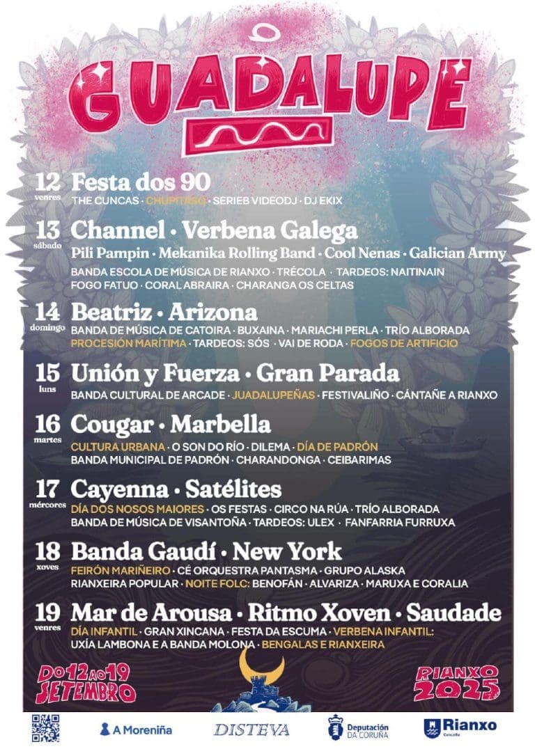 Lee más sobre el artículo PROGRAMA DE FIESTAS DE LA GUADALUPE EN RIANXO 2025