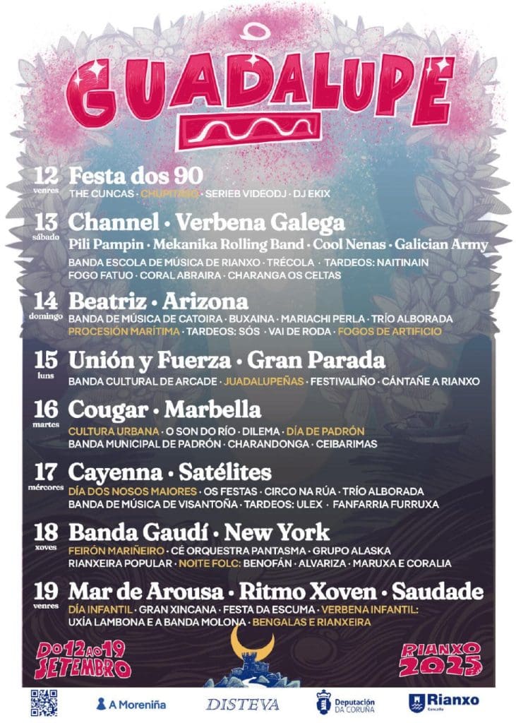 Lee más sobre el artículo PROGRAMA DE FIESTAS DE LA GUADALUPE EN RIANXO 2025