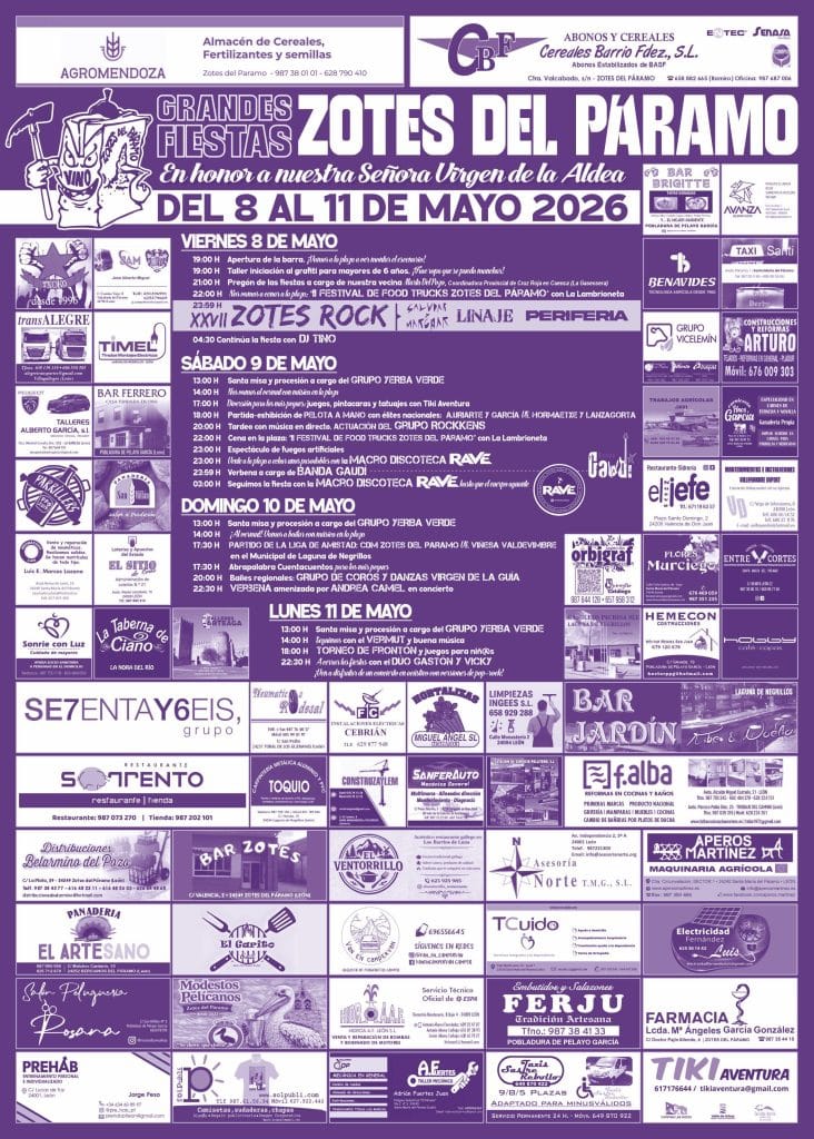 Programa de Fiestas de Zotes del Páramo 2026
