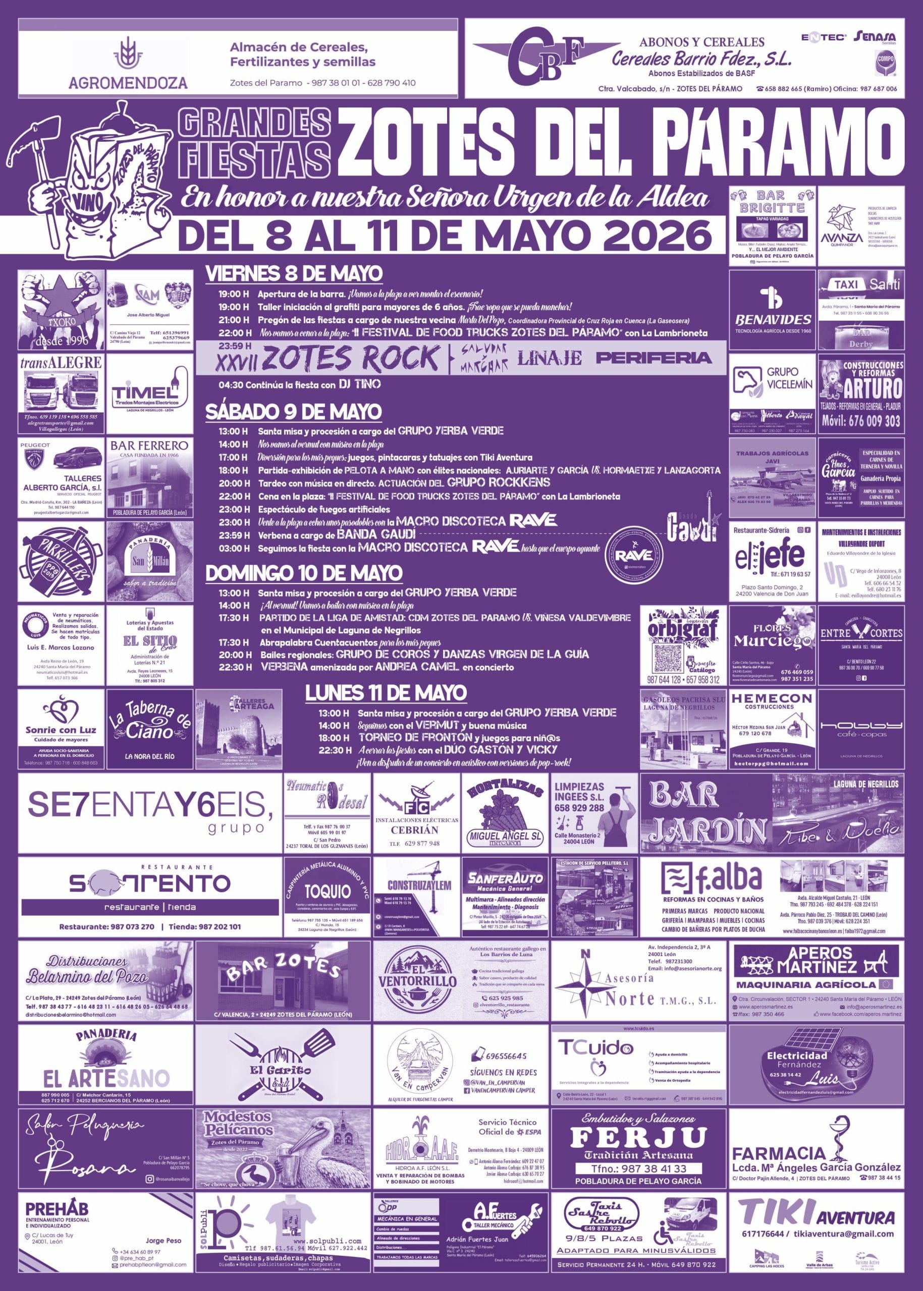 En este momento estás viendo Programa de Fiestas de Zotes del Páramo 2026