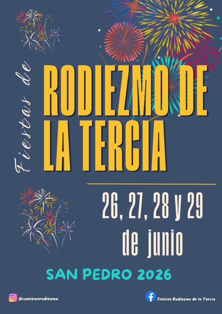 Cartel oficial de las Fiestas de San Pedro 2026 en Rodiezmo de la Tercia, Villamanín (León)