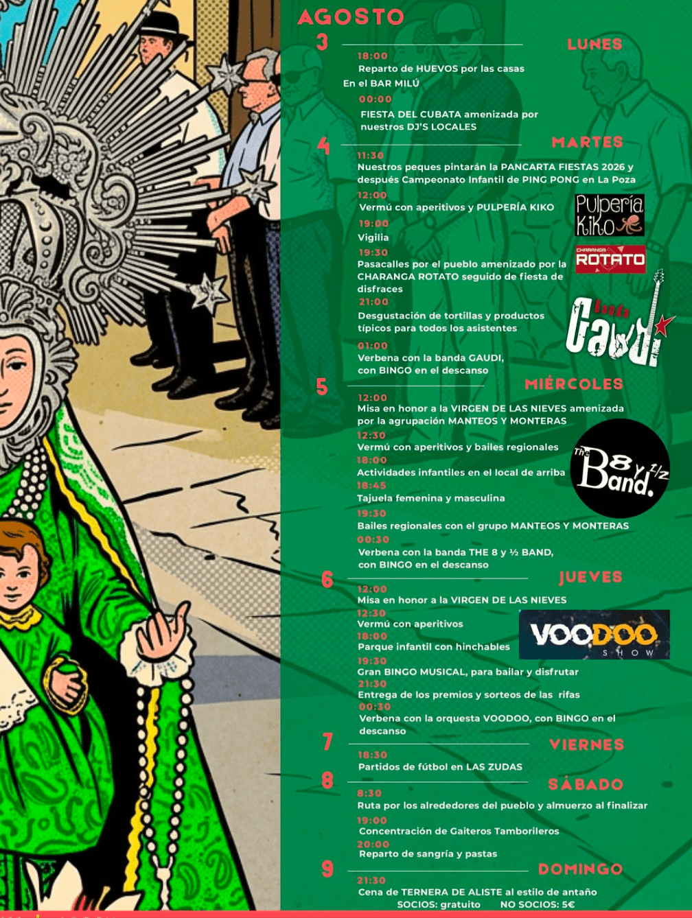 Cartel de las fiestas de La Torre de Aliste 2026 con Banda Gaudí