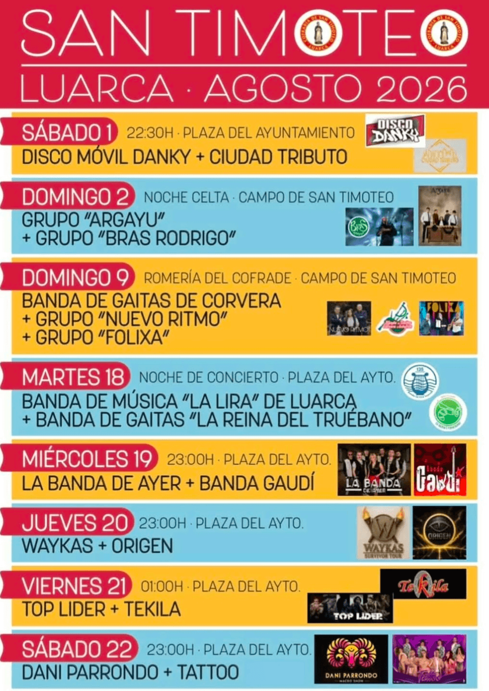 Fiestas San Timoteo, Luarca 2026