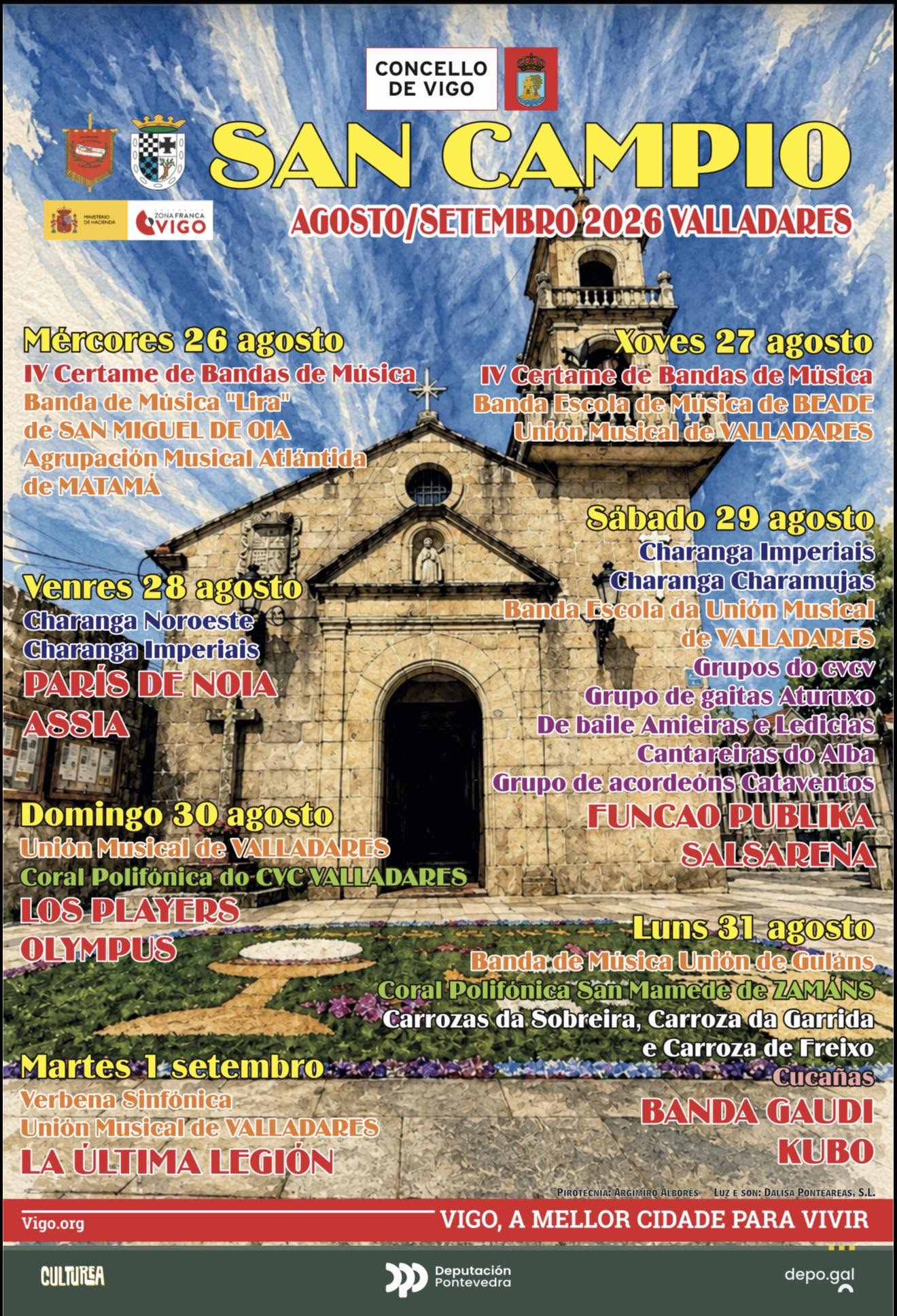 Programa de fiestas Valladares, Vigo 2026