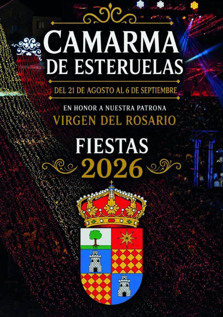 Cartel de las fiestas de Camarma de Esteruelas 2026 con Banda Gaudí