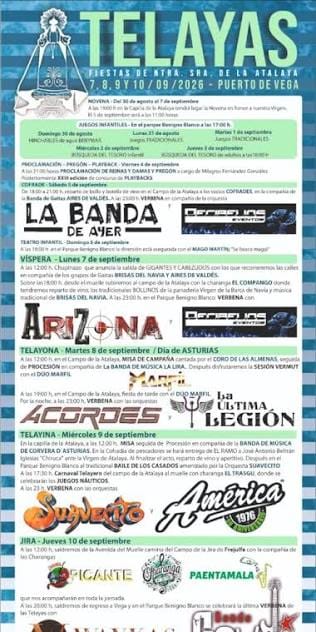 Cartel de las fiestas de Puerto de Vega (Telayas) 2026
