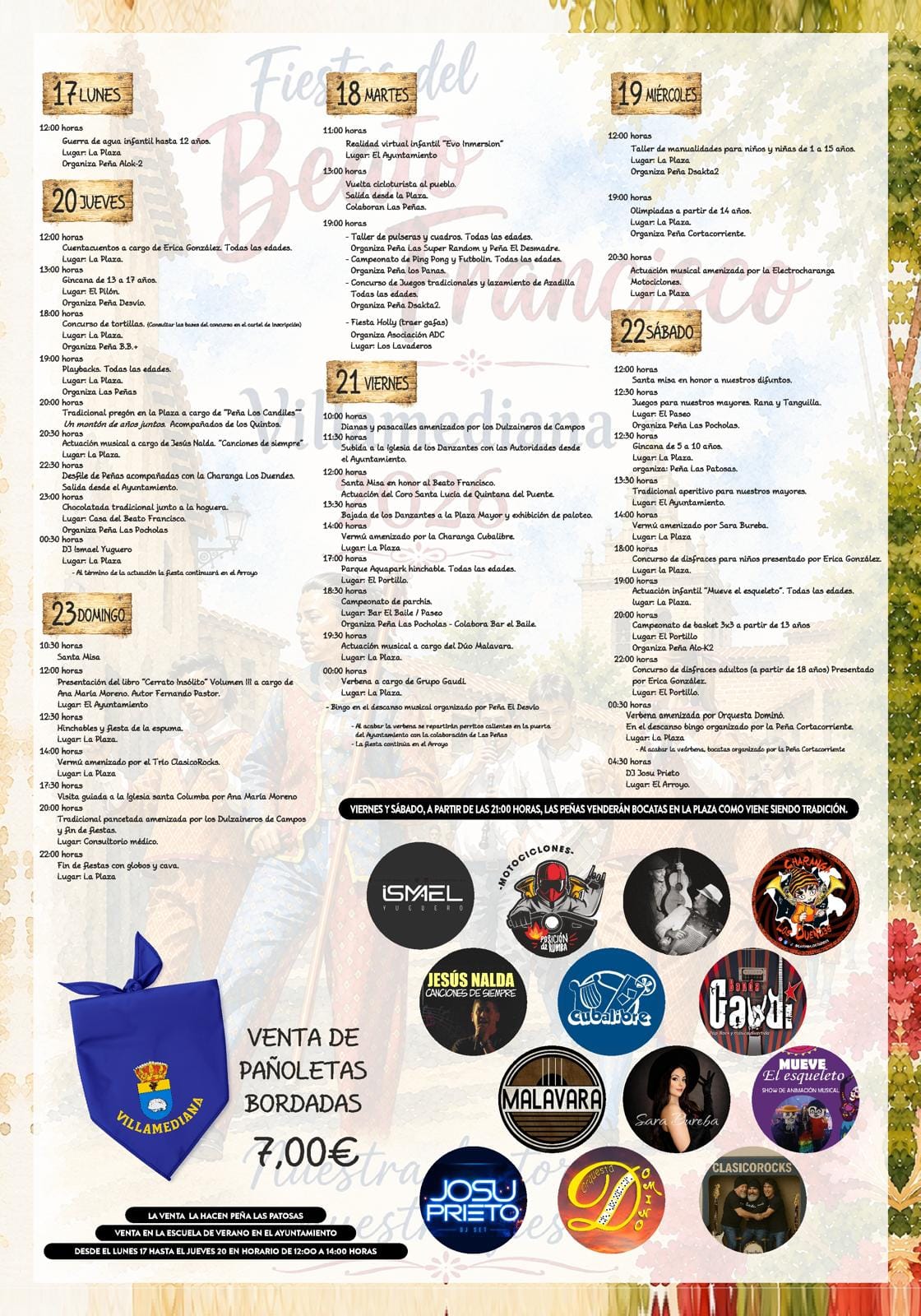 Cartel de las fiestas del Beato Francisco 2026 en Villamediana (Palencia)