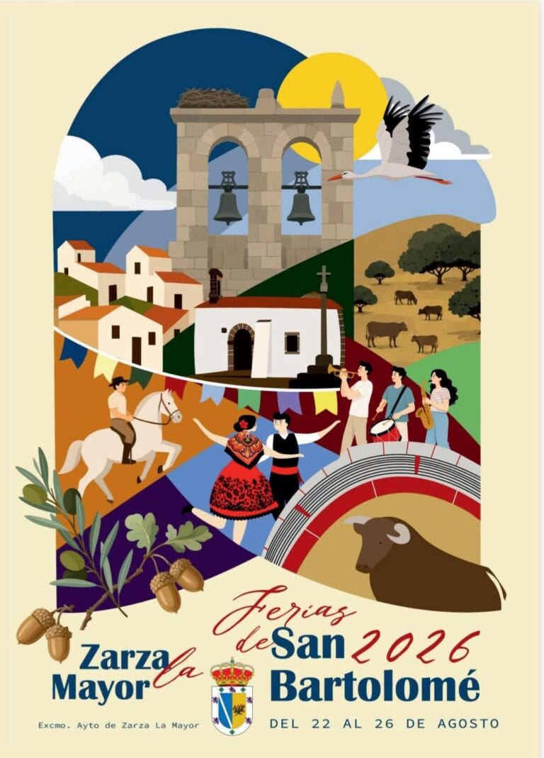 Cartel de las fiestas de San Bartolomé de Zarza la Mayor 2026