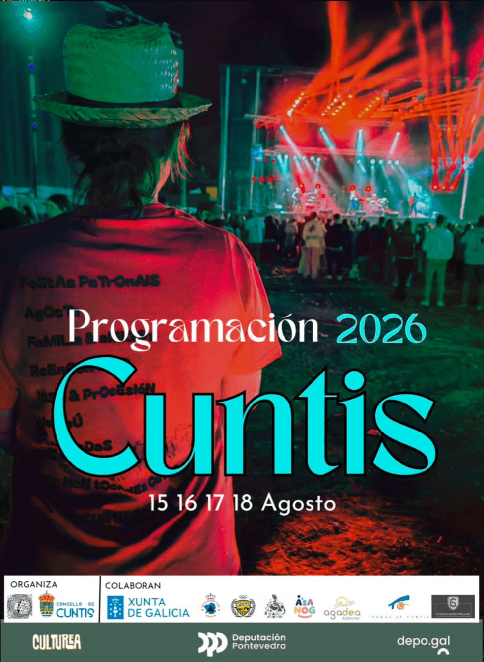 Cartel oficial de las fiestas patronales de Cuntis 2026