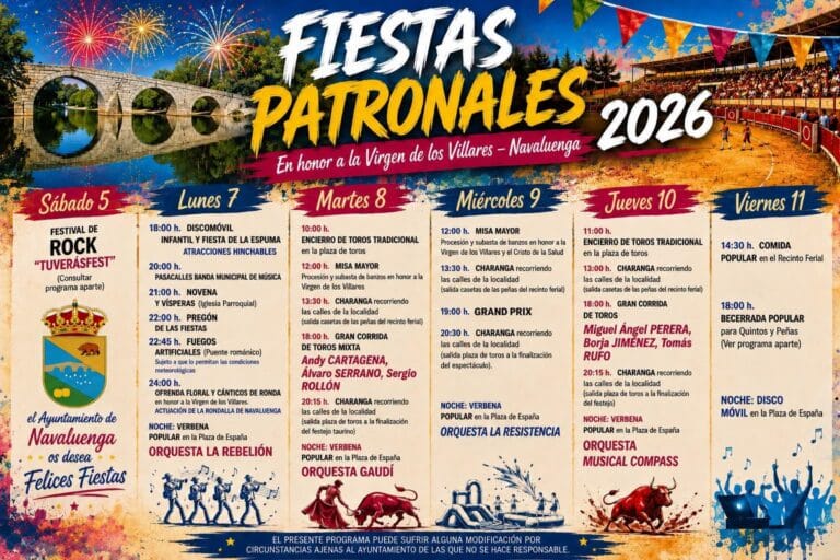 Cartel de las fiestas patronales de Navaluenga (Ávila) 2026